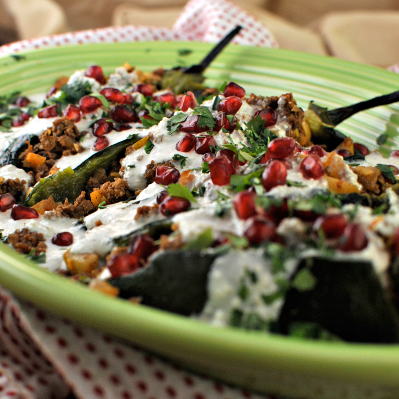 Chiles in Walnut Sauce with Coconut Platter
