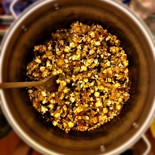 Sticky Toffee Popcorn with Potato Chips ~ www.thepigandquill.com