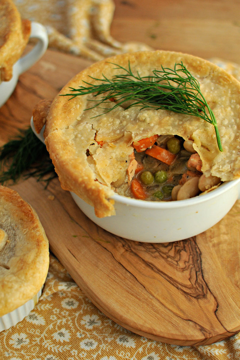 Dilled Salmon & White Bean Pot Pies | the pig & quill