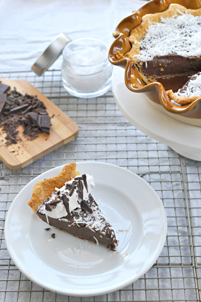 Salted Chocolate Creme Pie with (Vegan) Coconut Whip | the pig & quill