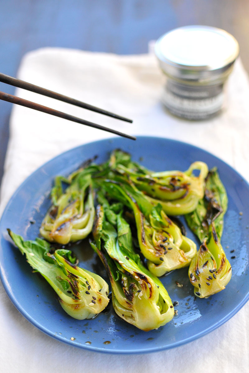 Steam-Grilled Baby Bok Choy with Sesame Soy Vinaigrette // the pig & quill