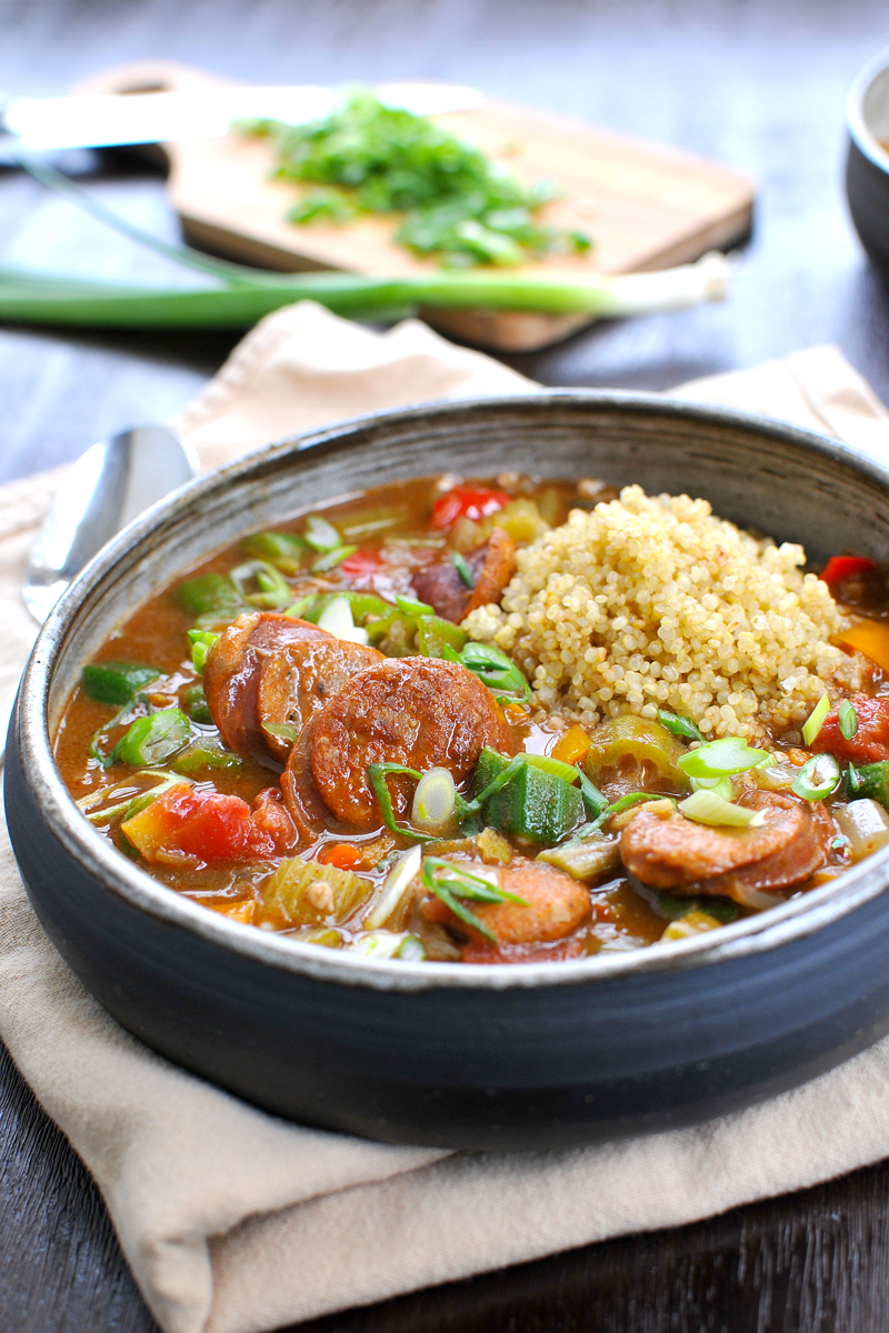 Coconut Curried Sausage & Veggie Gumbo (gluten-free) | the pig & quill