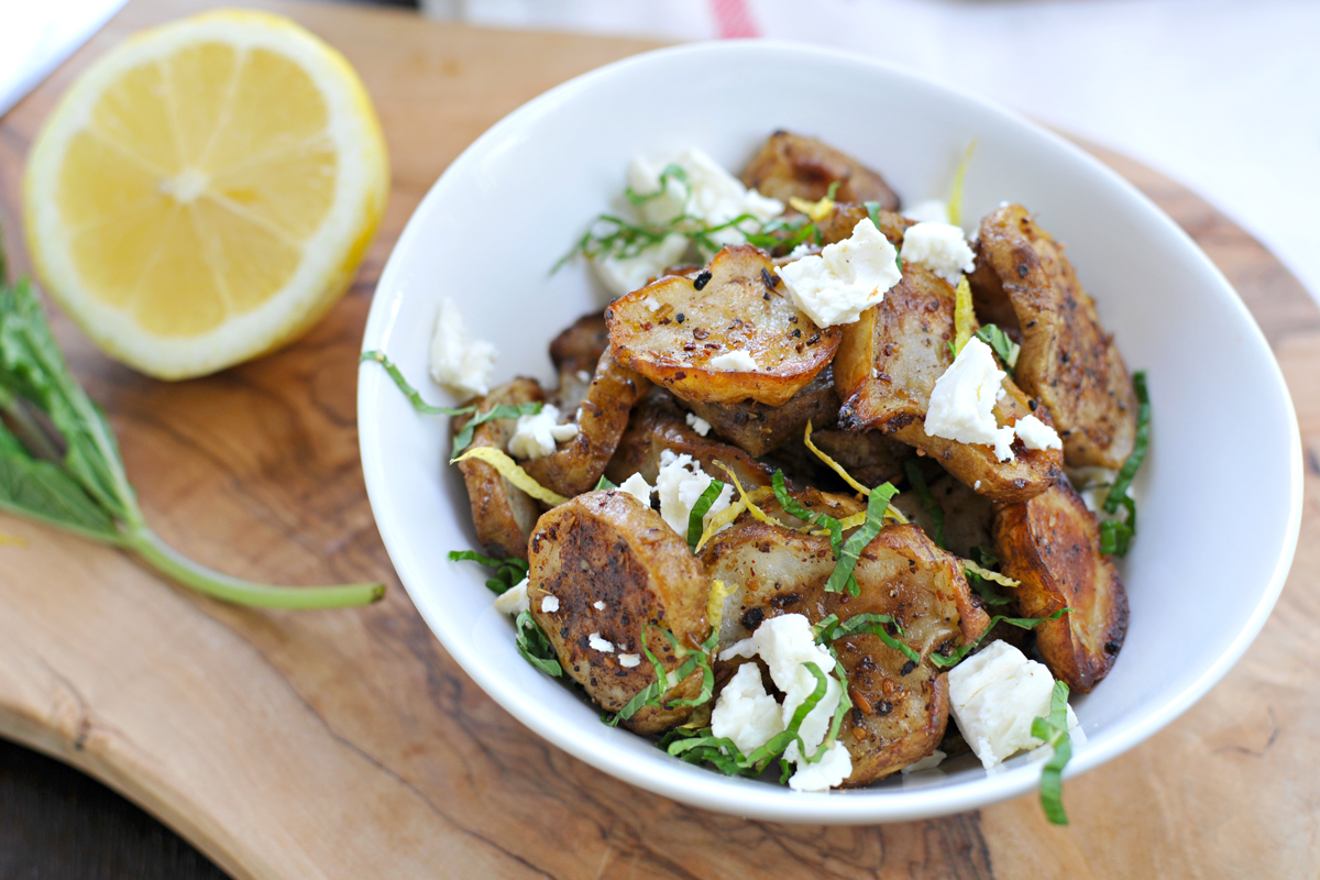 Masala Roasted Sunchokes with Feta, Mint & Lemon // the pig & quill