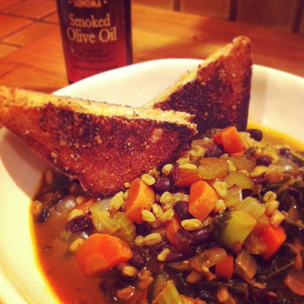 Black Bean, Kale & Farro Soup
