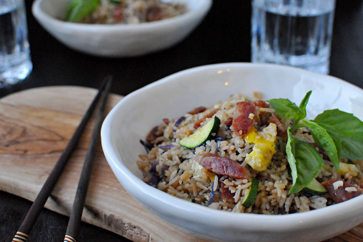 Simple Summer Fried Rice with Chinese Sausage | the pig & quill