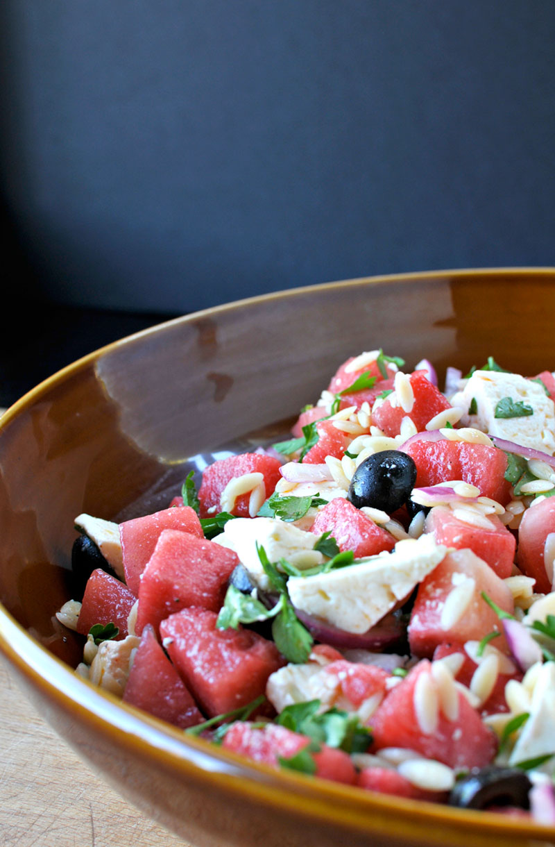 Watermelon, Orzo and Feta Salad | the pig & quill