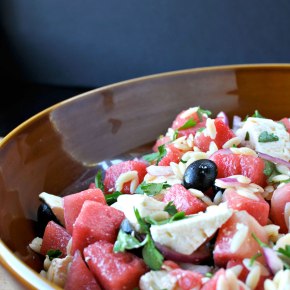 Watermelon, Orzo and Feta Salad