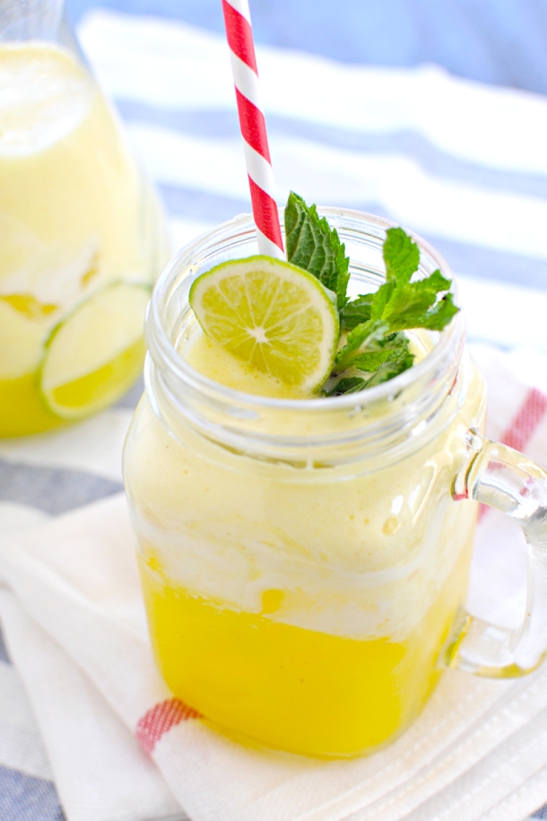 Pineapple Mint Coconut Water Frappé | the pig & quill #vegan #paleoish