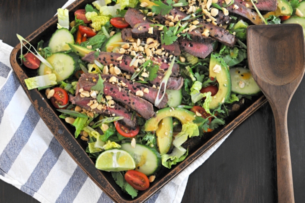 Grilled Thai Beef Salad with Sesame-Lime Vinaigrette | www.thepigandquill.com | #glutenfree #paleoish #soletshangout