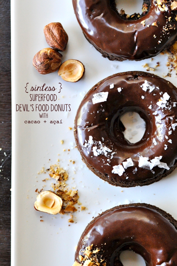 Sinless Superfood Devil's Food Donuts (cacao + açaí) | www.thepigandquill.com | #grainfree #SoLetsPigOut