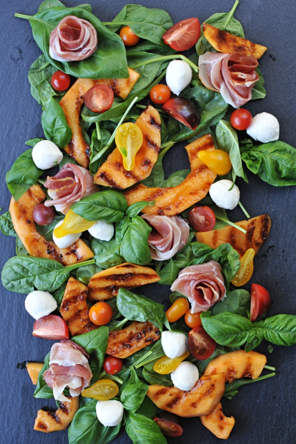 Grilled Melon and Prosciutto Caprese | www.thepigandquill.com | #grainfree #summer #salad